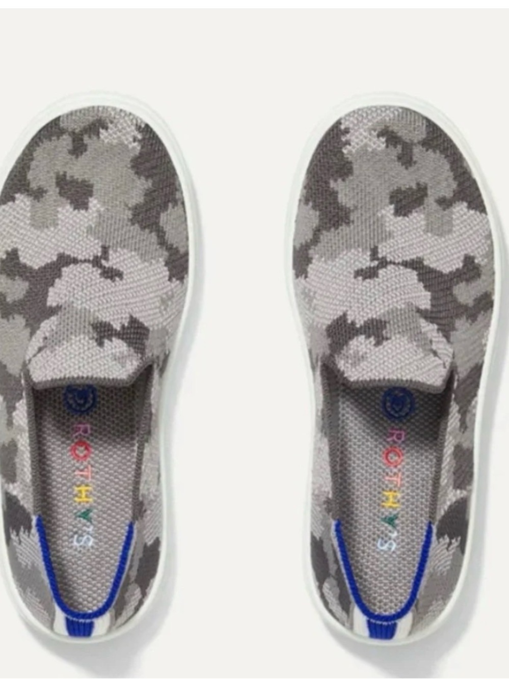 Rothy's kids Gray Camo Slip-On Sneakers